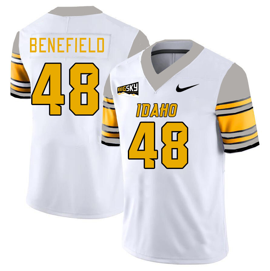 Men-Youth #48 Weston Benefield Idaho Vandals 2023 College Football Jerseys Stitched Sale-White